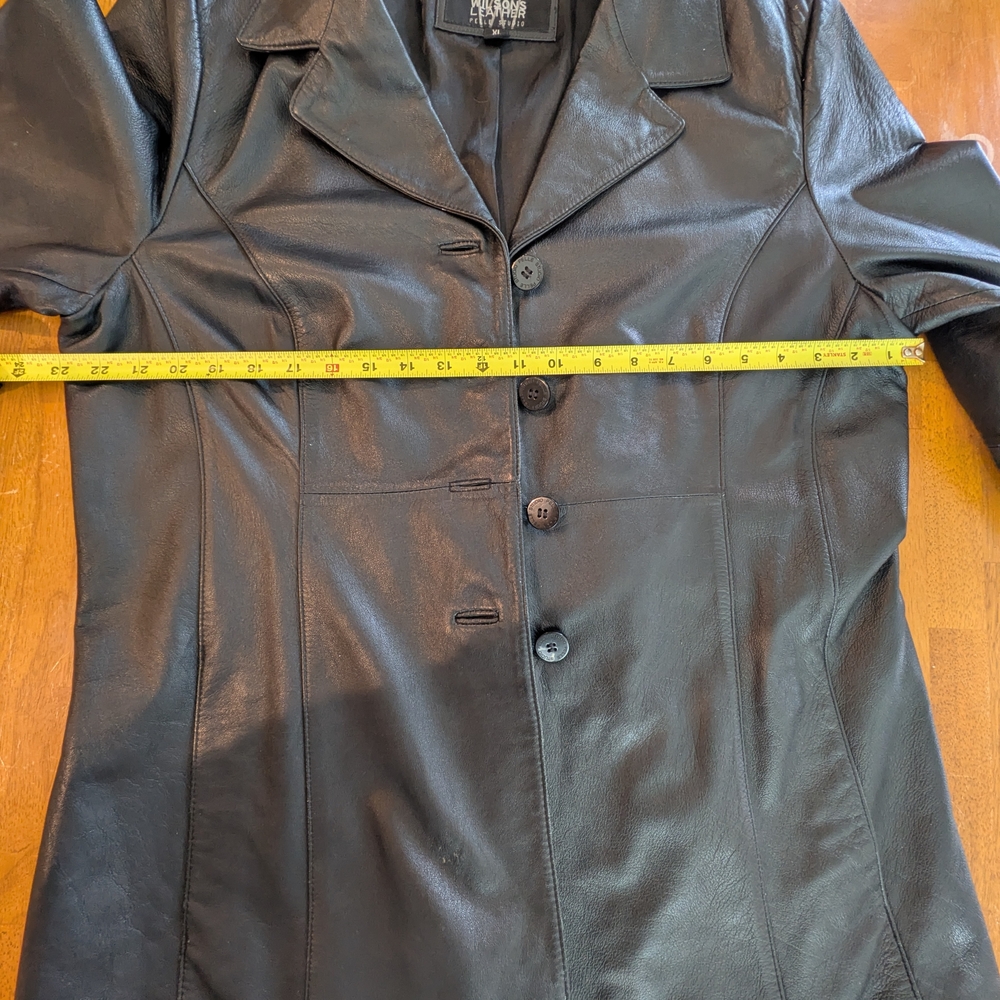 Wilsons Leather Pelle Studio Black Genuine Leather Jacket Button Front XL - Picture 8 of 11